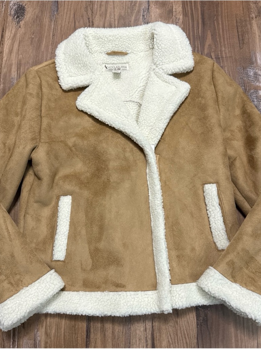 Koolaburra by UGG Faux Shearling Suede Jacket - Tan/Cream